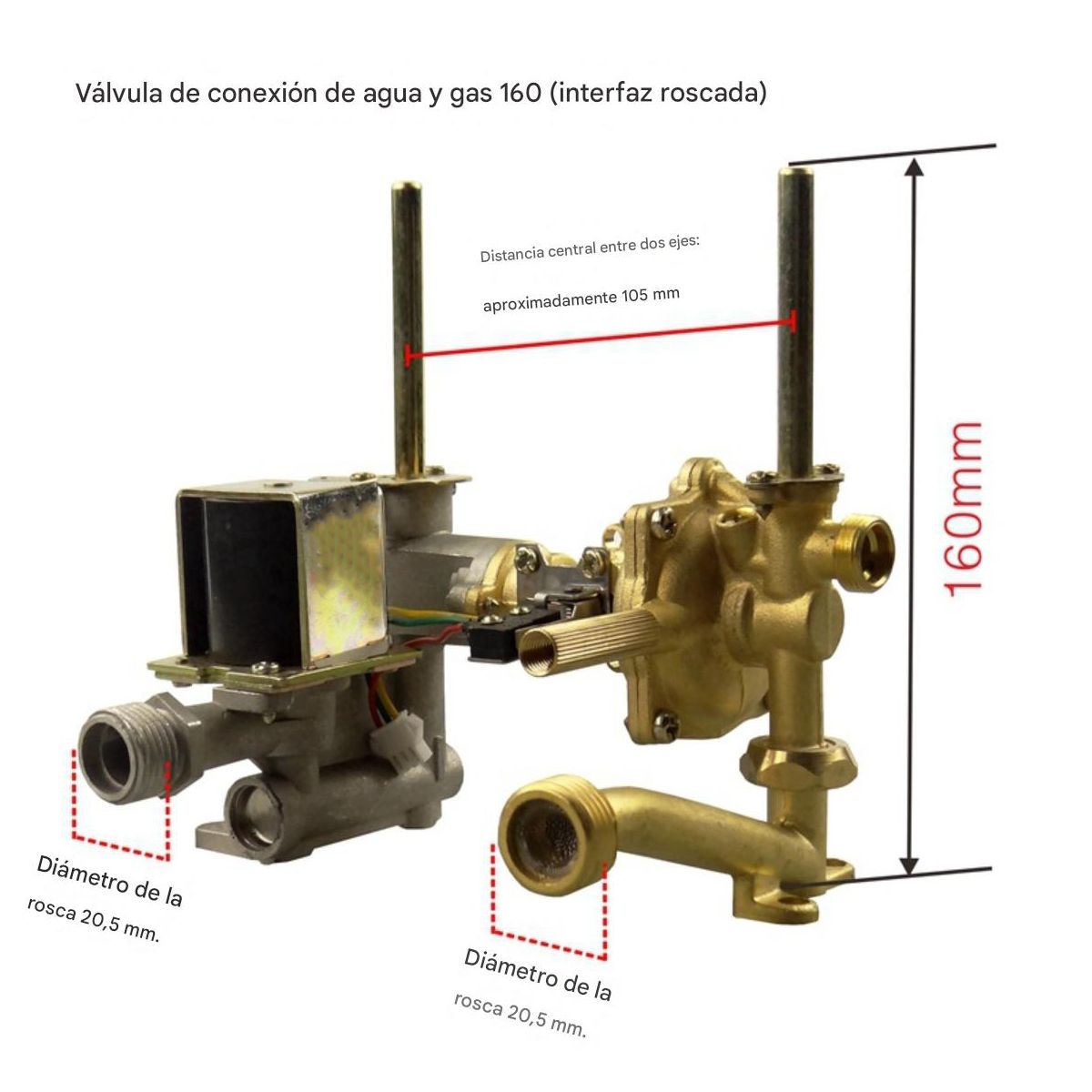 ATURE - Genérica Válvula A Gas De Cobre Para Calefón
