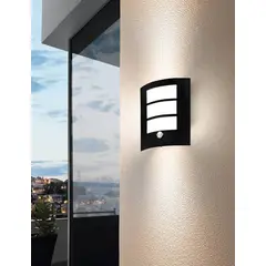 EGLO - Apliqué de pared City exterior Acero negro sensor 1X40W IP44 Cód99568