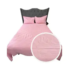 GENERICO - QUILT CUBRECAMA DE LUJO VERANO DELGADO PLAZA Y MEDIA ROSA