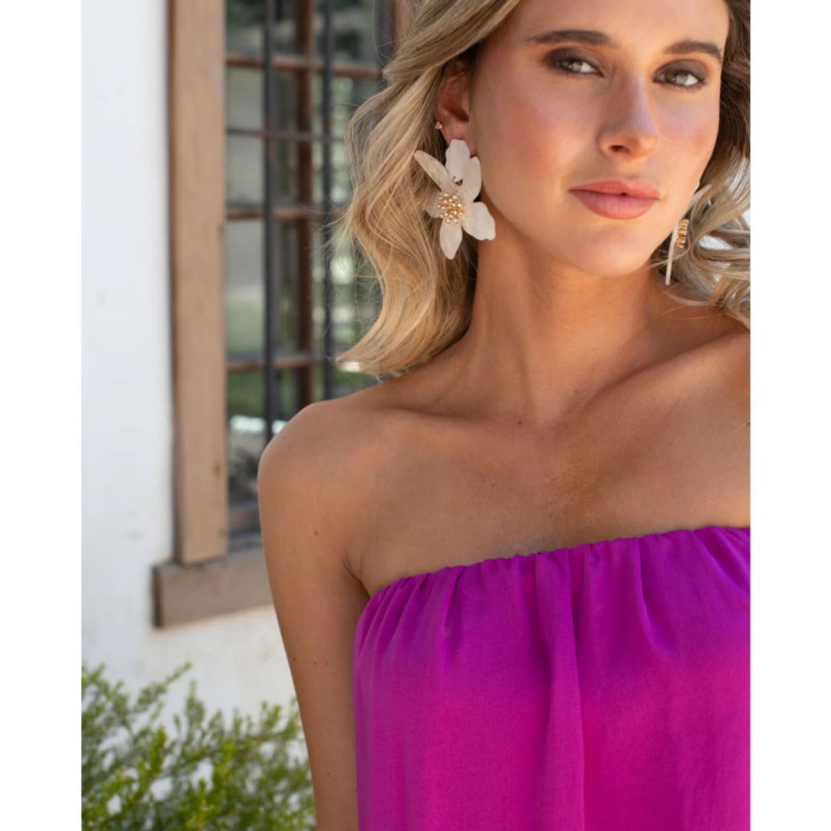 MI PLACARD - Aros Maxi Flor y Brillos Ivory