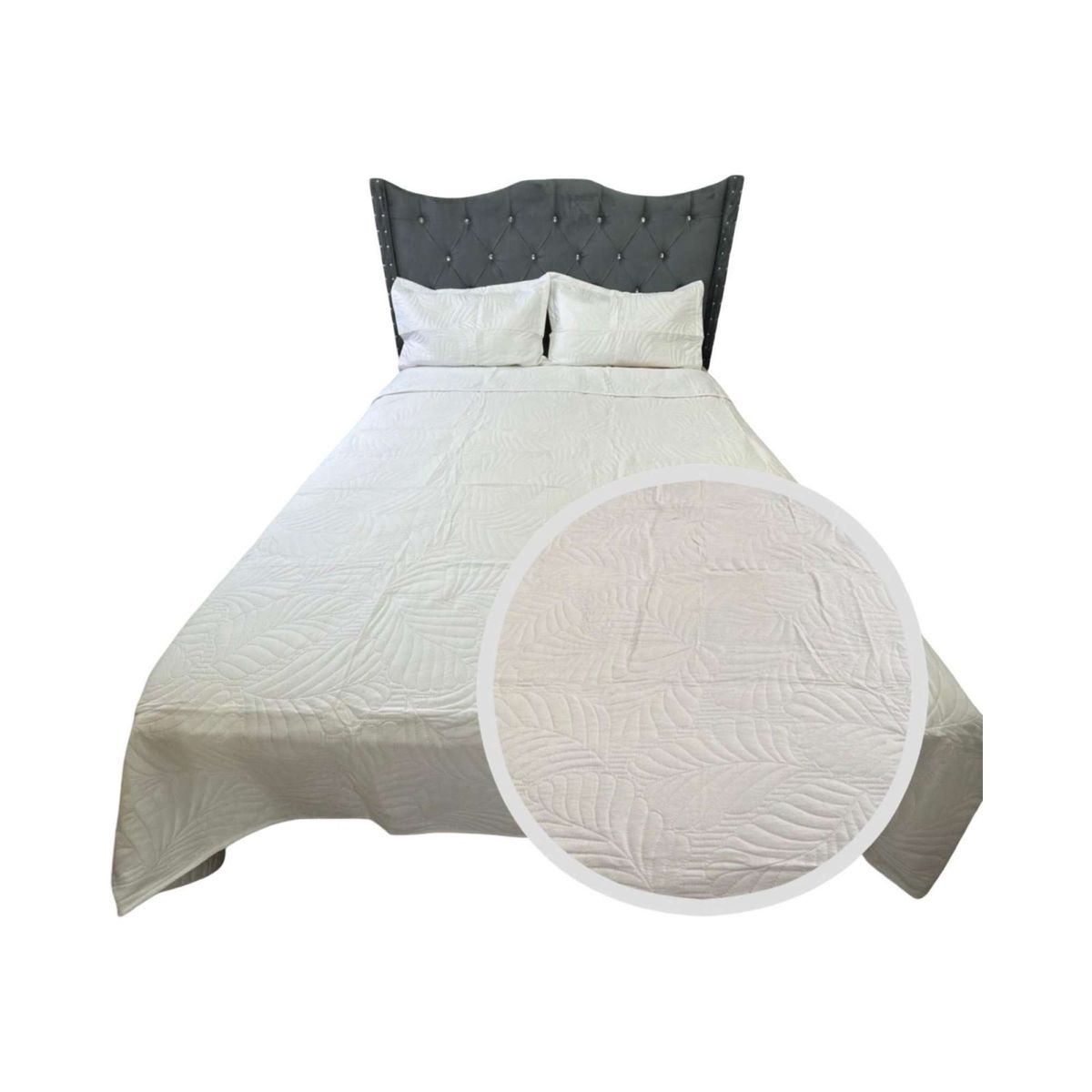 GENERICO - QUILT COLCHA DE LUJO VERANO 2 PLAZA BLANCO