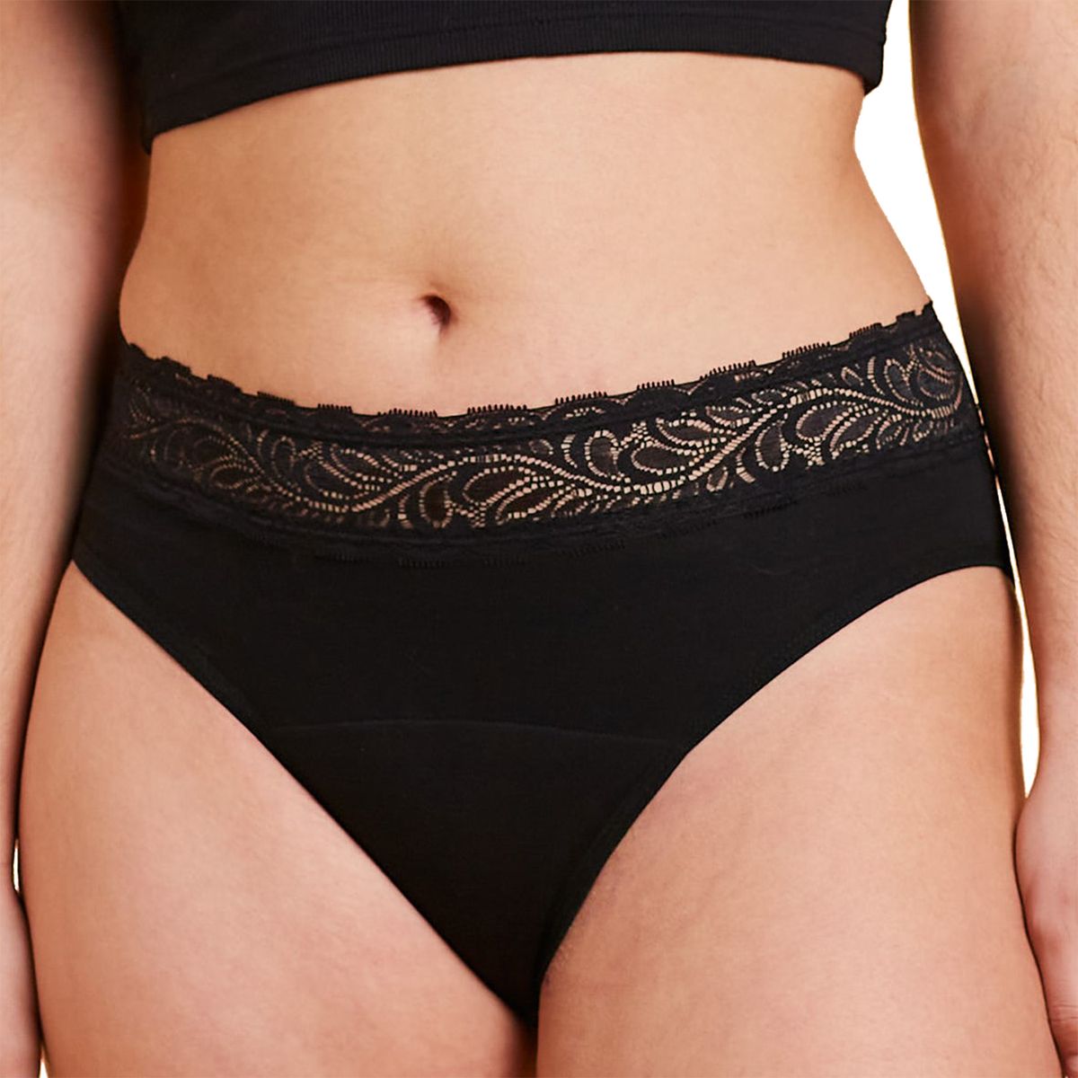 BLOODY GREEN - Calzón Menstrual Tiro Alto Encaje Flujo Intenso - Seguridad Y Estilo