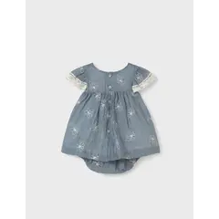 MAYORAL - Conjunto Vestido bordado + cubrepañal para beba