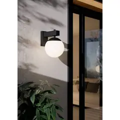 EGLO - Aplique de pared Bufalata exterior acero negro E27 1X40W IP44