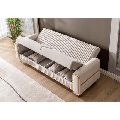 Imagen 2 del producto Sofa Camas Escalade Beige 3 cuerpos
