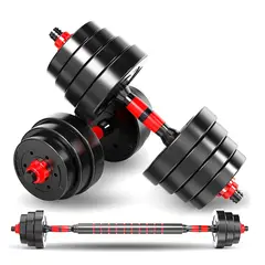 GENERICO - Set Mancuernas Y Barra Unibles Fitness Pesas Ajustables 20kg