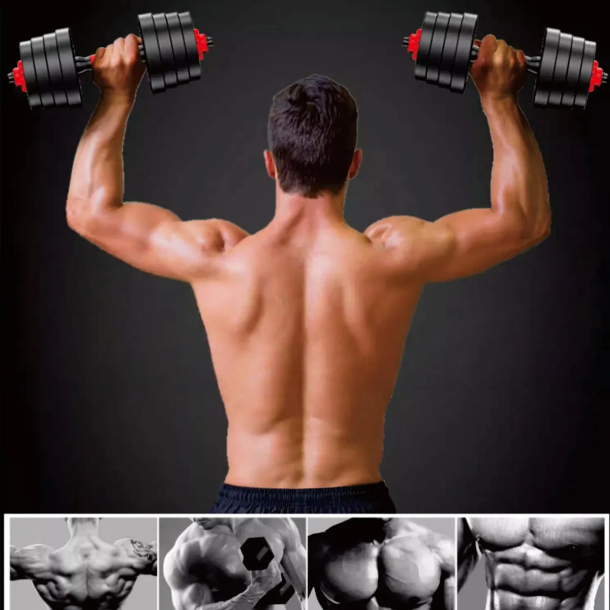 GENERICO - Set Mancuernas Y Barra Unibles Fitness Pesas Ajustables 20kg