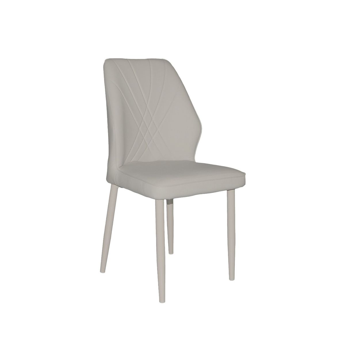 NECTAR - Silla Scratch de Ecocuero Beige y Fierro – Estilo Industrial Moderno  44 x 42 x 88 cm