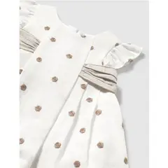 MAYORAL - Conjunto Vestido bordado + cubrepañal a juego para beba