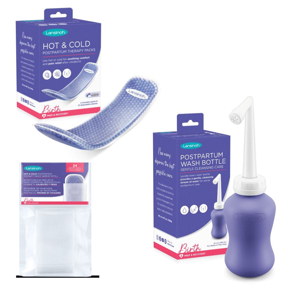 LANSINOH - Pack Lansinoh Postparto higiene + alivio del dolor