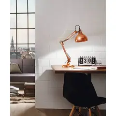 EGLO - Lampara de escritorio Borgillio Cobre vintage DM190 1X60W E27 Cód. 94704