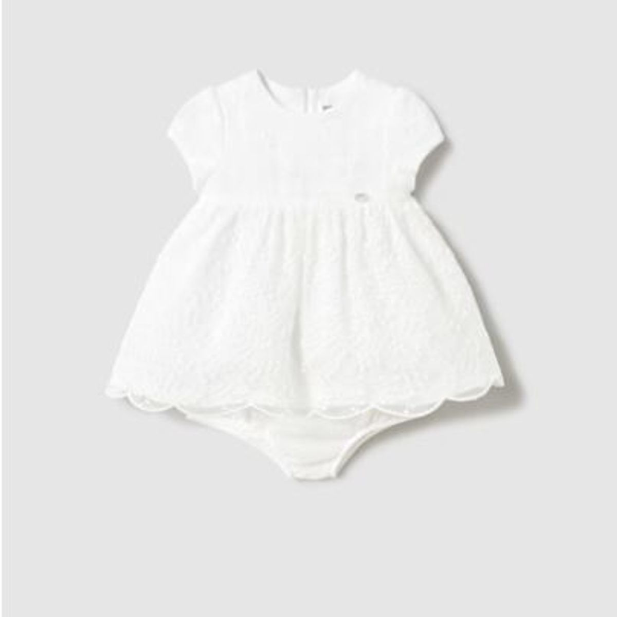 MAYORAL - Conjunto Vestido bordado con tul + cubrepañal beba
