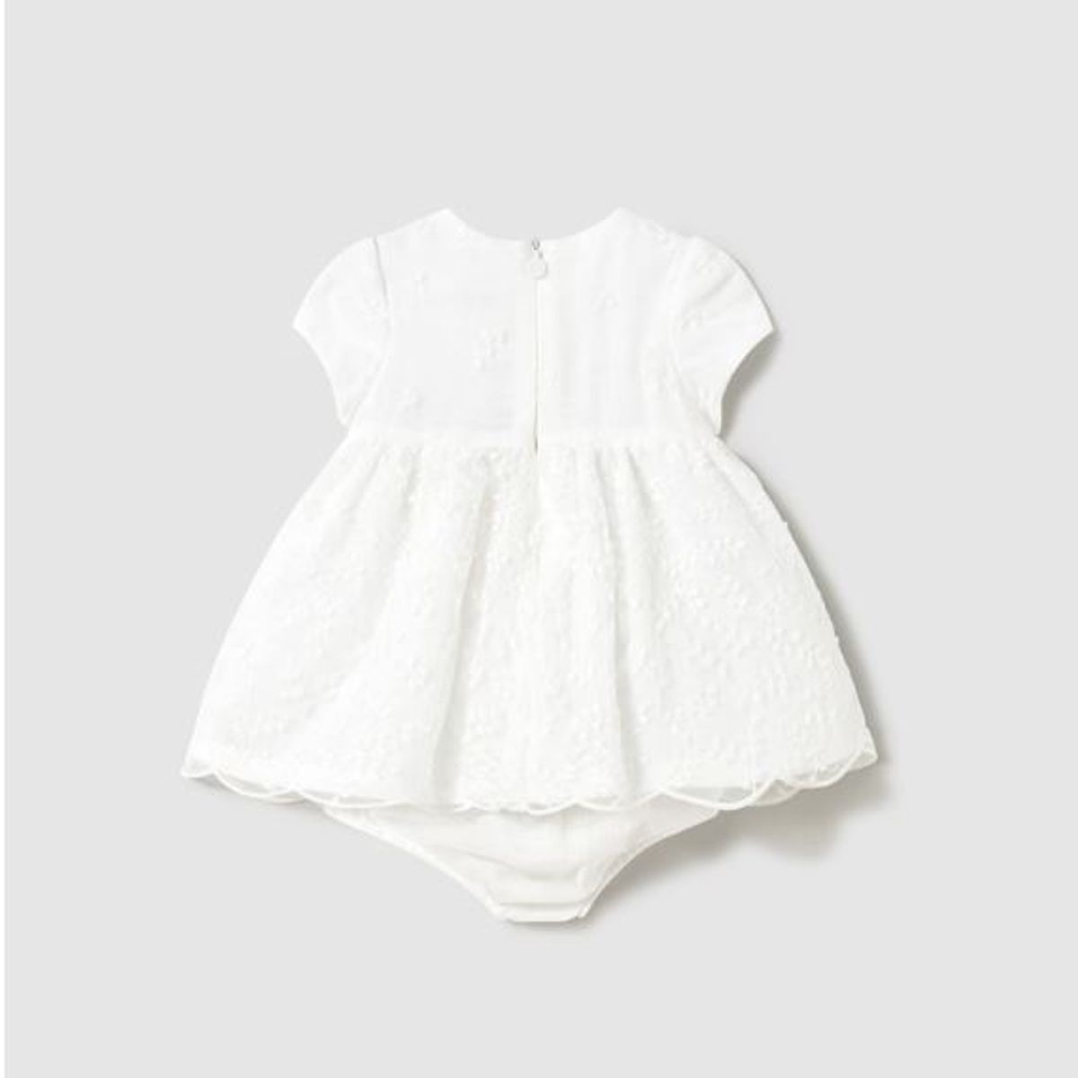 MAYORAL - Conjunto Vestido bordado con tul + cubrepañal beba