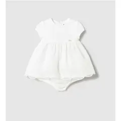 MAYORAL - Conjunto Vestido bordado con tul + cubrepañal beba
