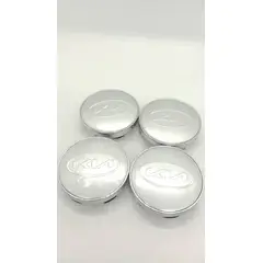 GENERICO - X4 Tapas centro de llantas de auto tunning KIA LOGO NUEVO TODA PLATA OVALO 56MM