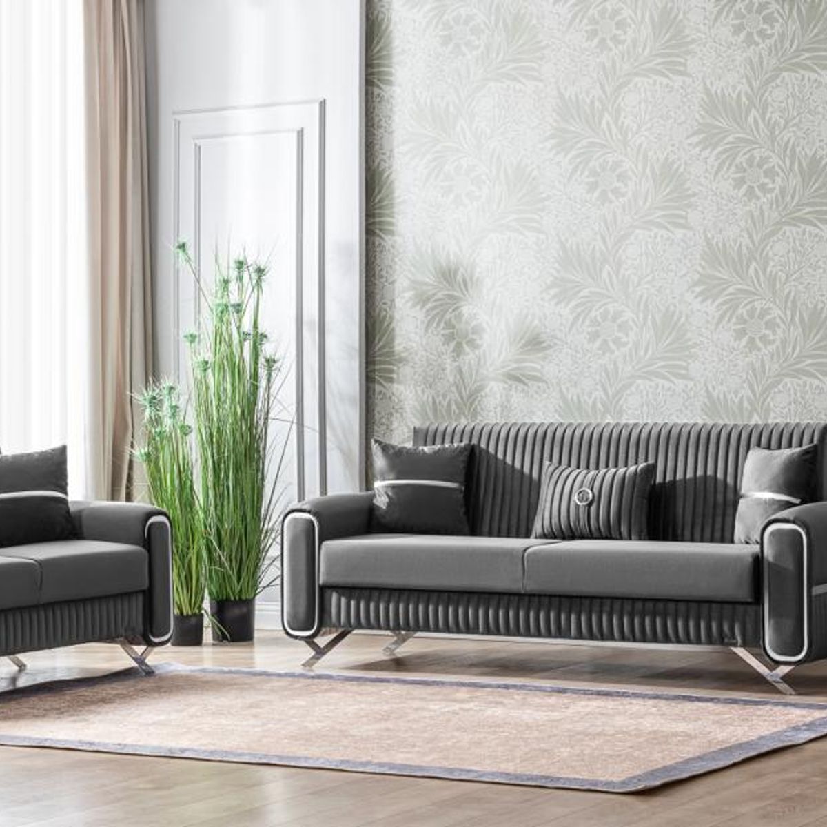 GENERICO - Sofa Camas Escalade Gris 2 cuerpos