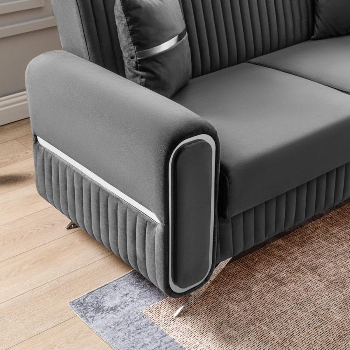 GENERICO - Sofa Camas Escalade Gris 2 cuerpos