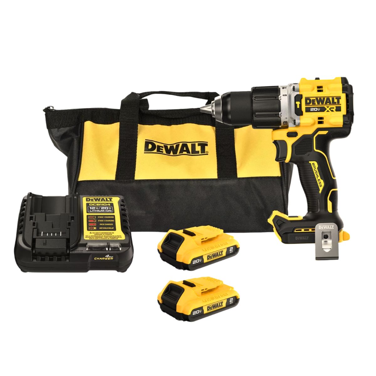 DEWALT - Kit Taladro Percutor 1/2" 20V Car/Bat 2Ah DEWALT DCD806D2-B2