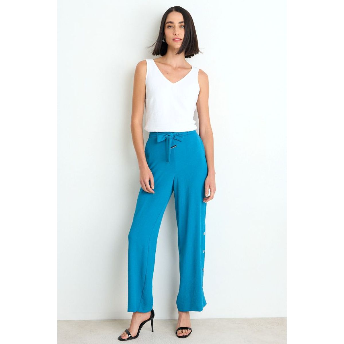 ASH - Pantalon Liso Recto Mujer Azul Ash