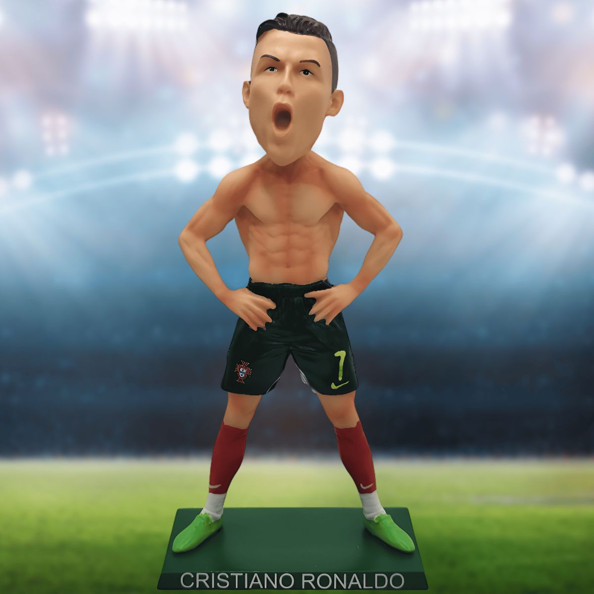 GENERICO - Figura Bobblehead de Cristiano Ronaldo de 20 cm de Altura