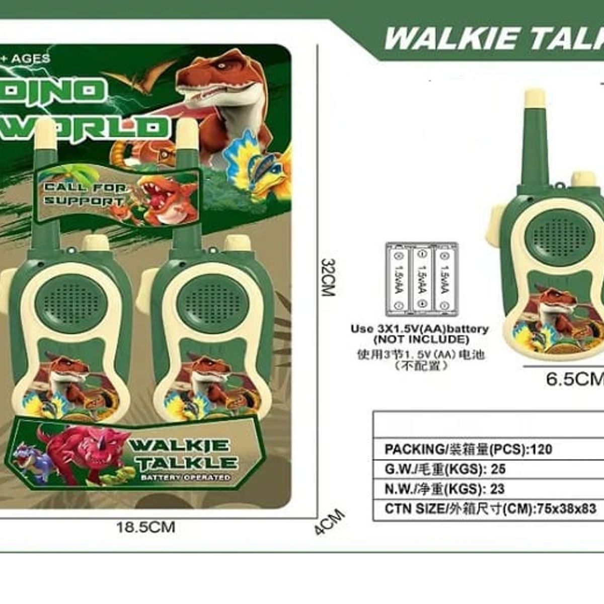 GENERICO - Set 2 radios Walkie Talkie para niños, vienen con las pilas