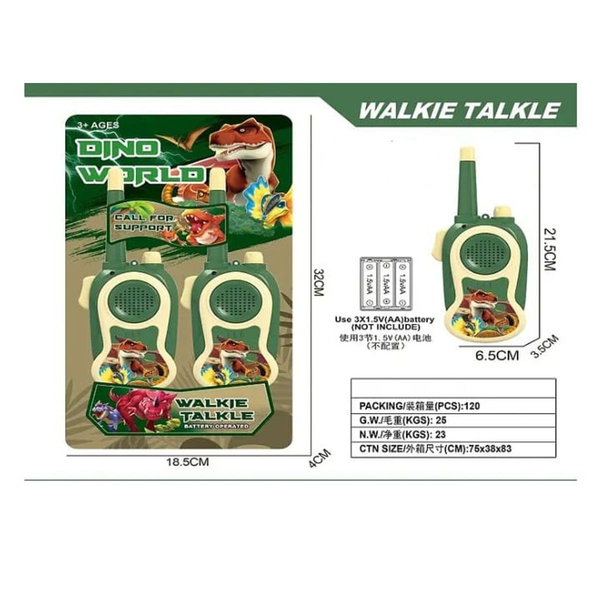 GENERICO - Set 2 radios Walkie Talkie para niños, vienen con las pilas