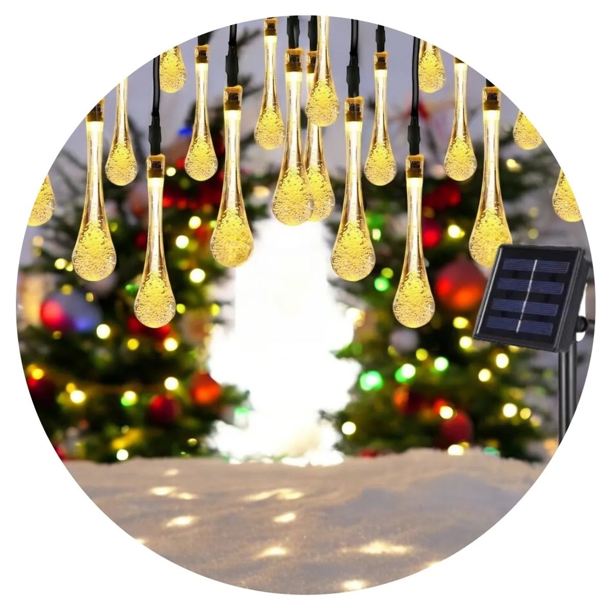 GENERICO - Guirnalda Luces Exterior Cascada Luces Solares Hada Gotas 4m