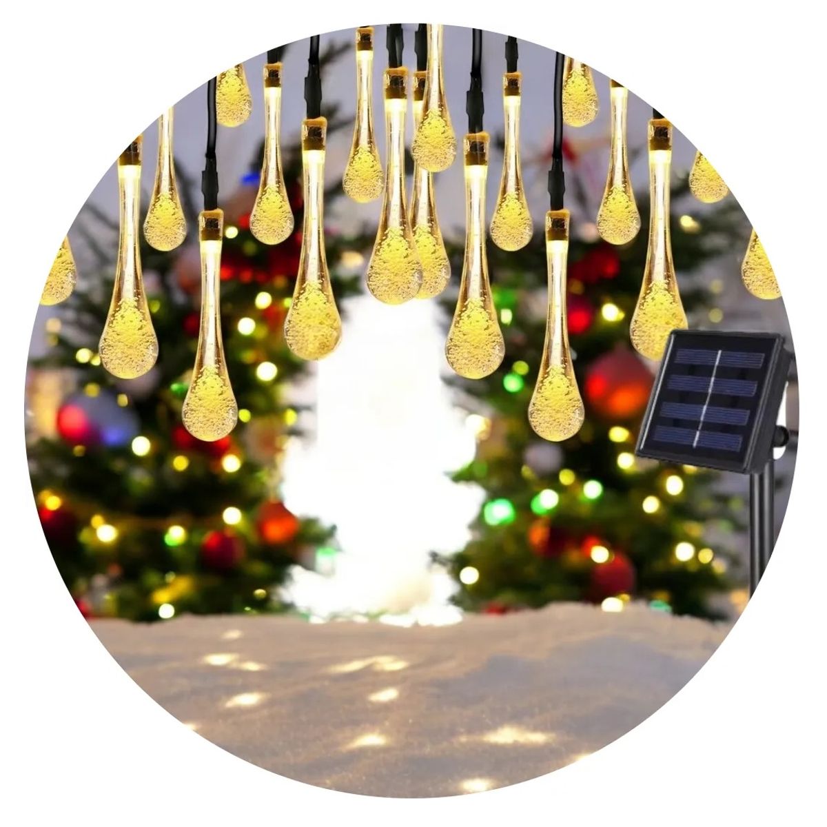 GENERICO - Guirnalda Luces Exterior Cascada Luces Solares Hada Gotas 4m