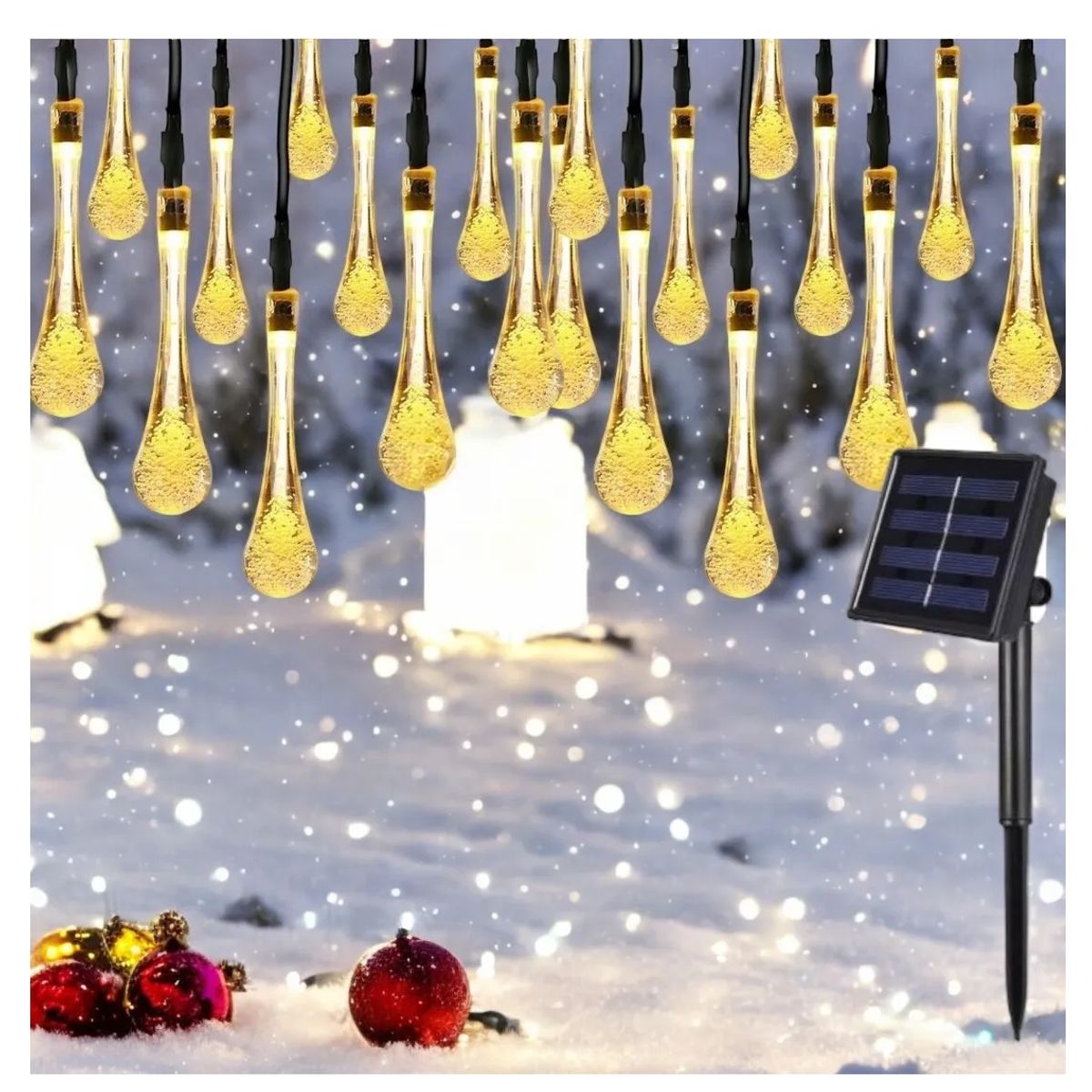 GENERICO - Guirnalda Luces Exterior Cascada Luces Solares Hada Gotas 4m