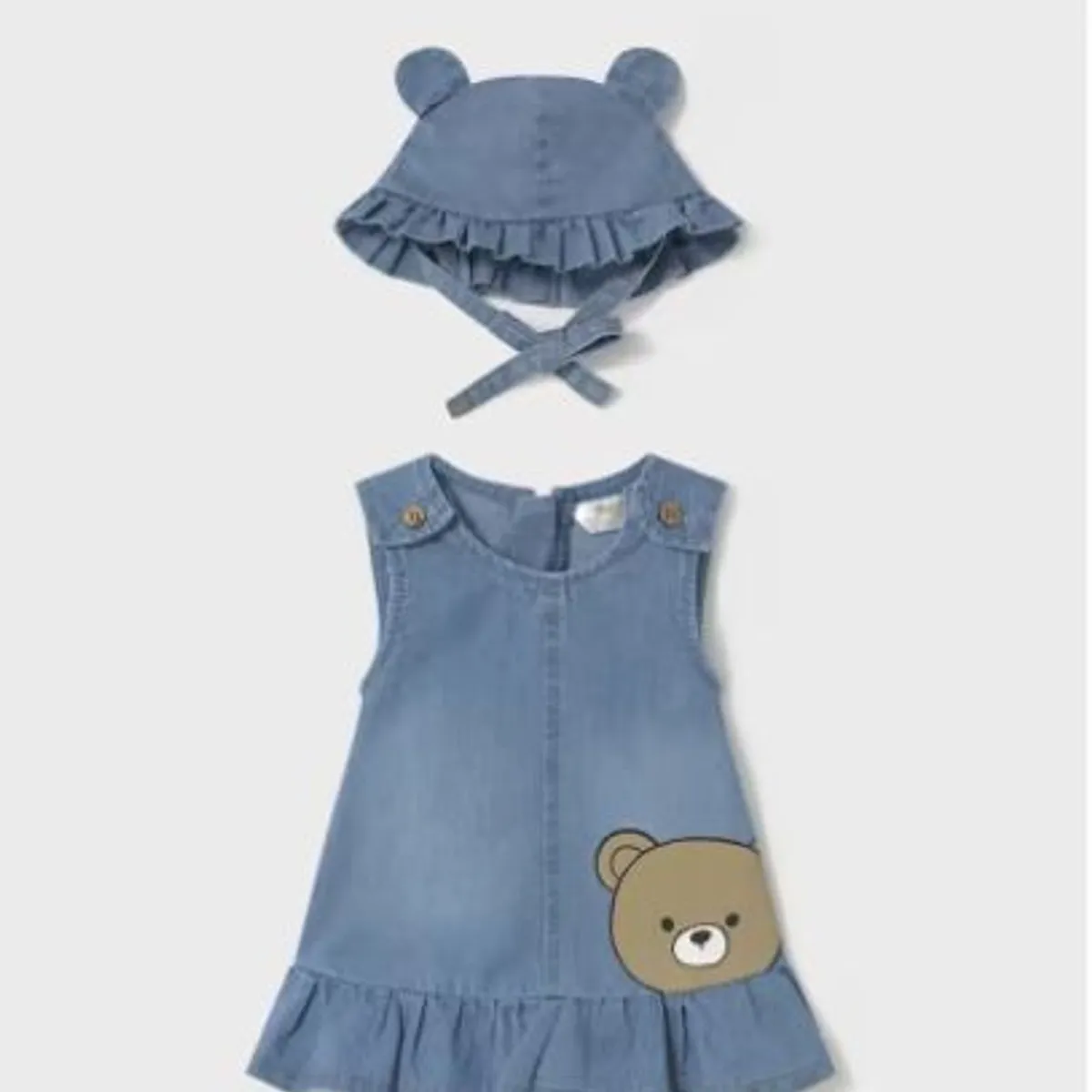 MAYORAL - Set vestido tejano + gorro beba