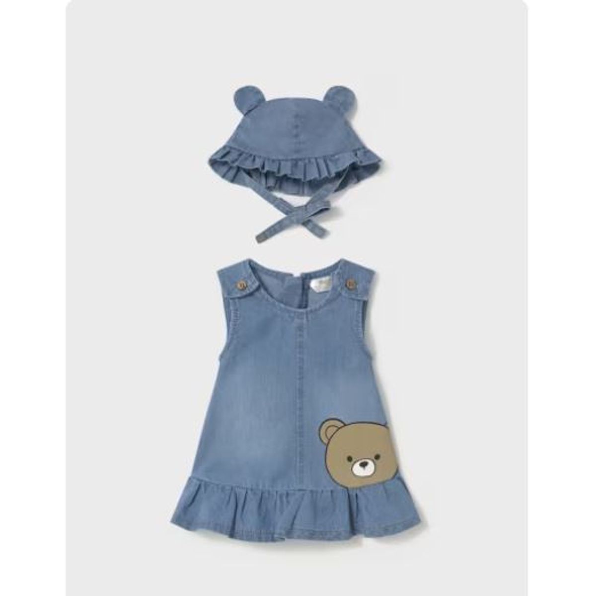 MAYORAL - Set vestido tejano + gorro beba