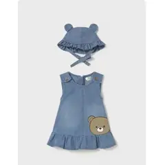 MAYORAL - Set vestido tejano + gorro beba