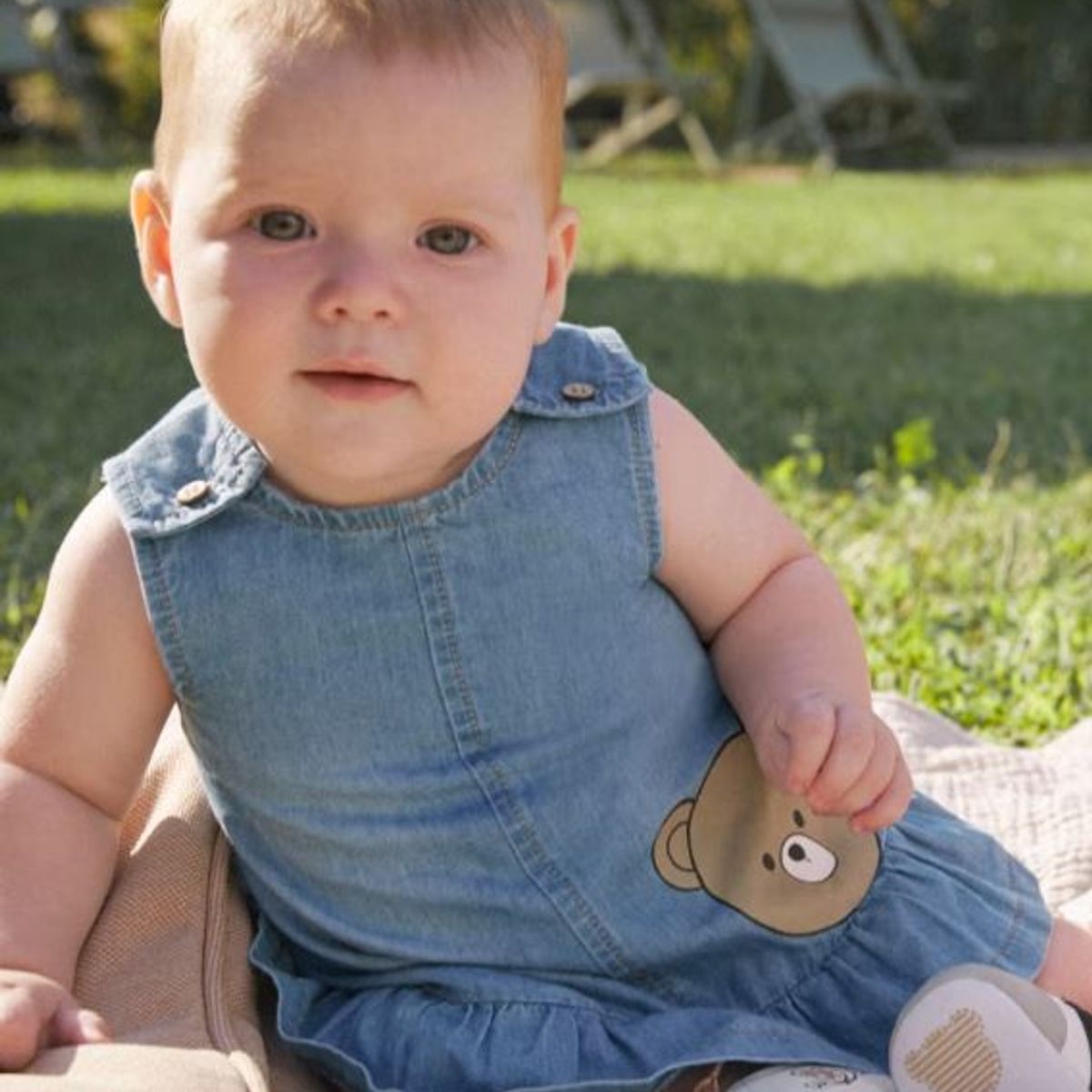 MAYORAL - Set vestido tejano + gorro beba