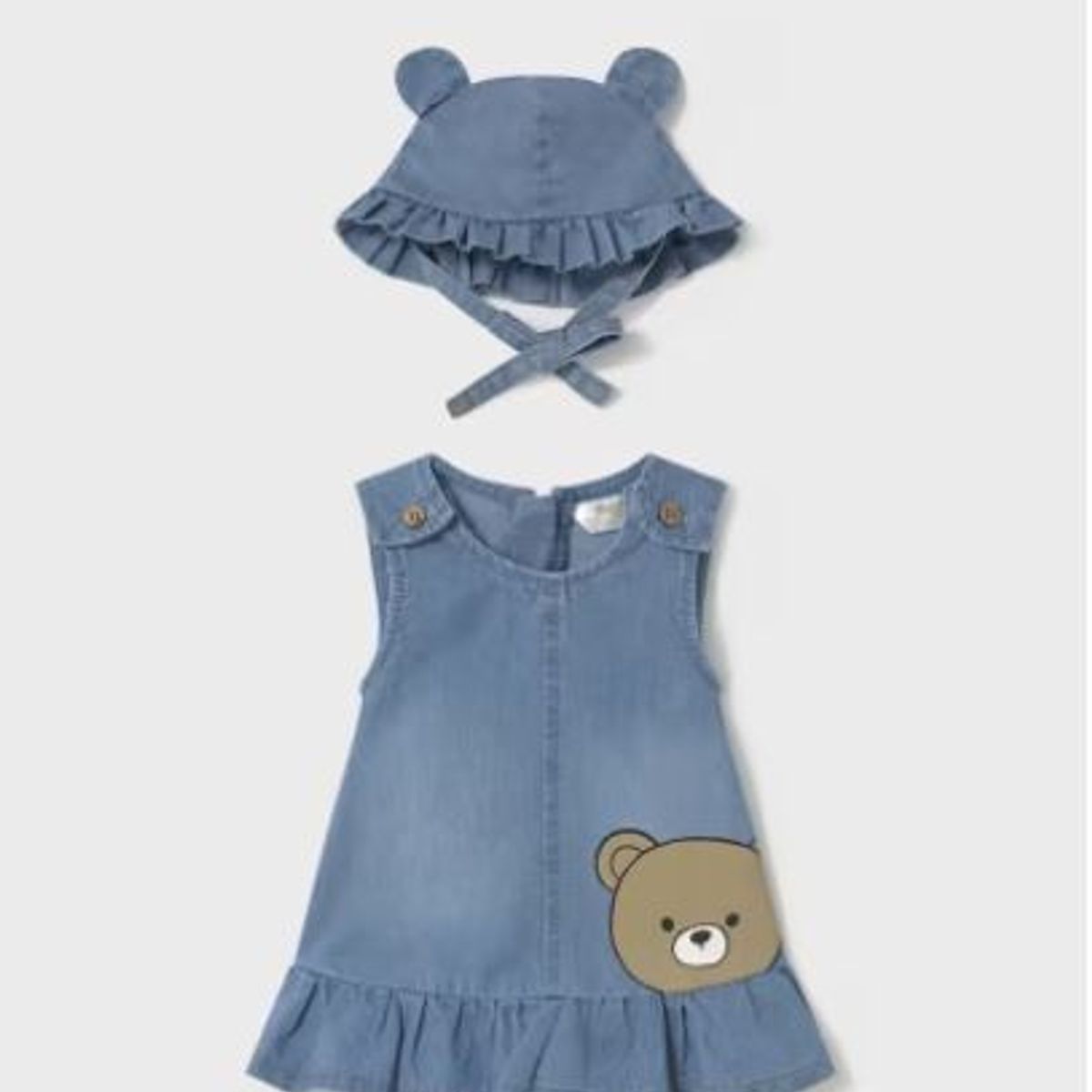 MAYORAL - Set vestido tejano + gorro beba