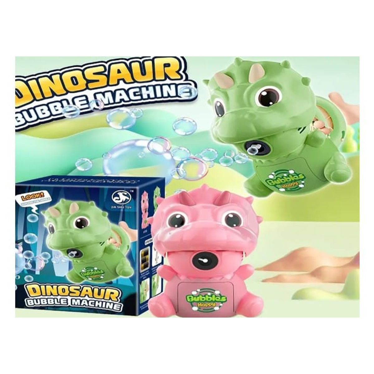 GENERICO - Burbuja dinosaurio solo rosa vienen con las pilas