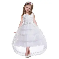 ALMA & DECO - Vestido Bautizo Paje Fiesta Modelo Flor Blanco con Lazo Ajustable