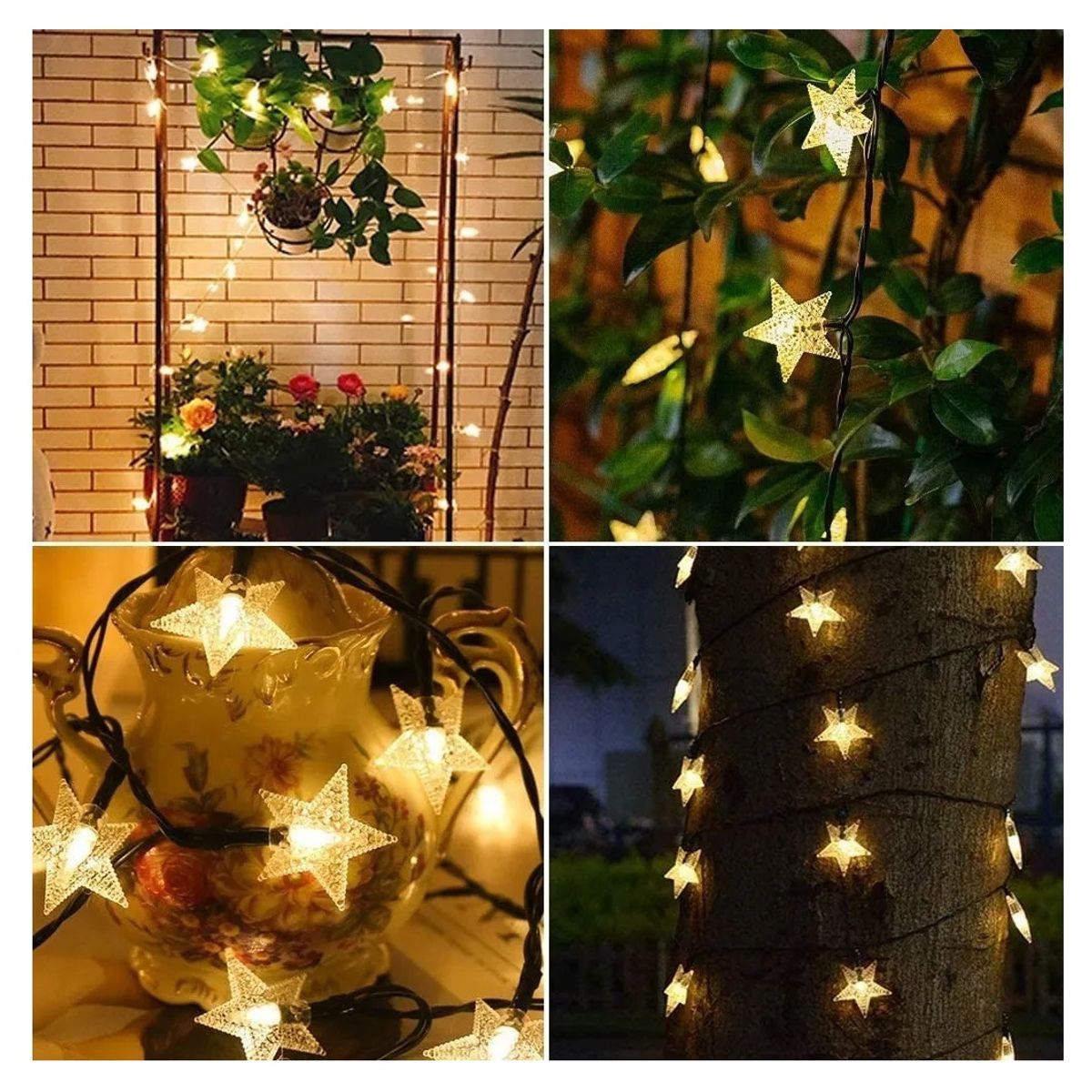 GENERICO - Guirnaldas Solares Jardin Solar Luz Decorativa 4m Estrella