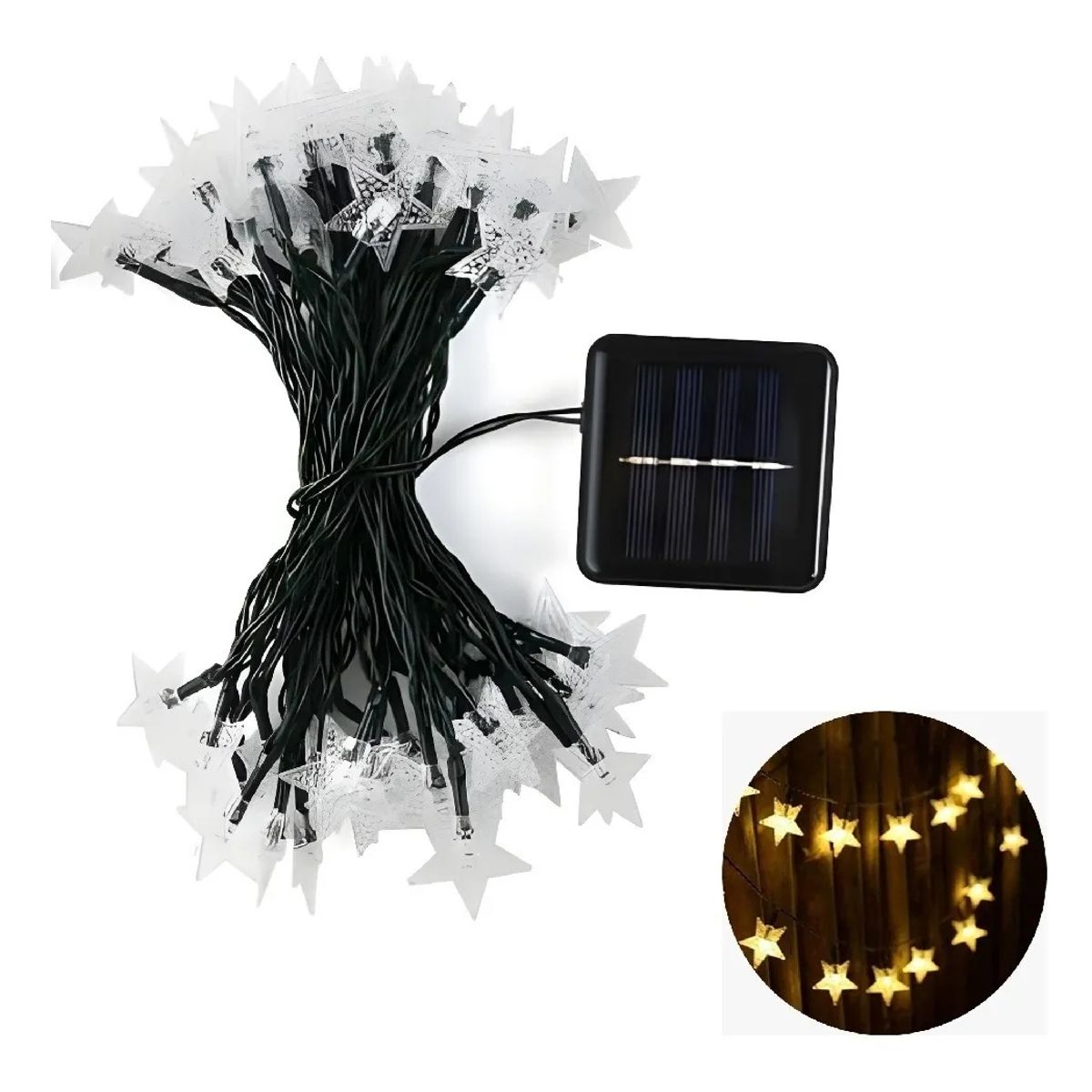 GENERICO - Guirnaldas Solares Jardin Solar Luz Decorativa 4m Estrella