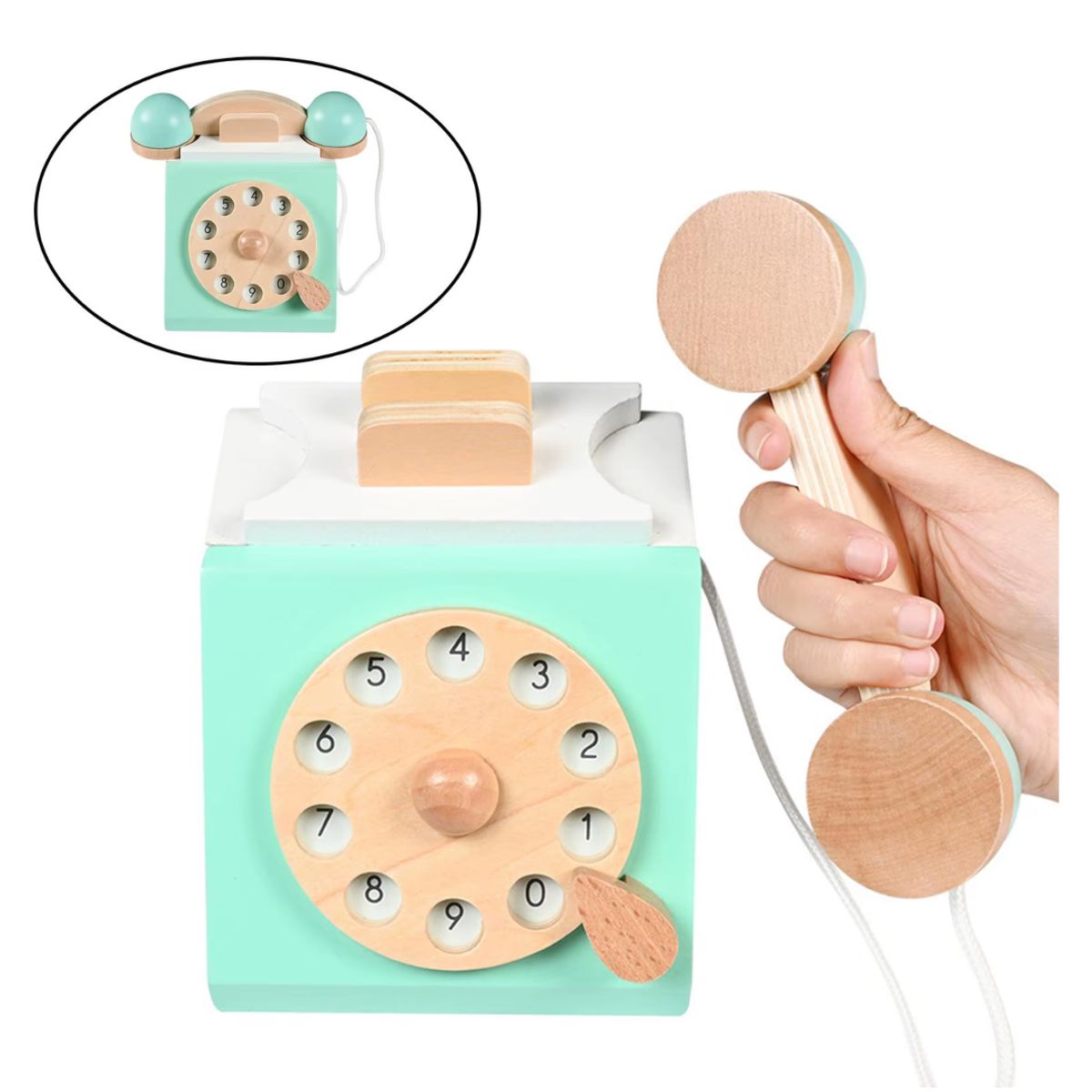 OEM - TELEFONO DE MADERA PARA  Niños MONTESSOSRI