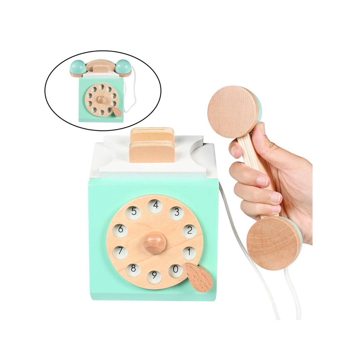 OEM - TELEFONO DE MADERA PARA  Niños MONTESSOSRI