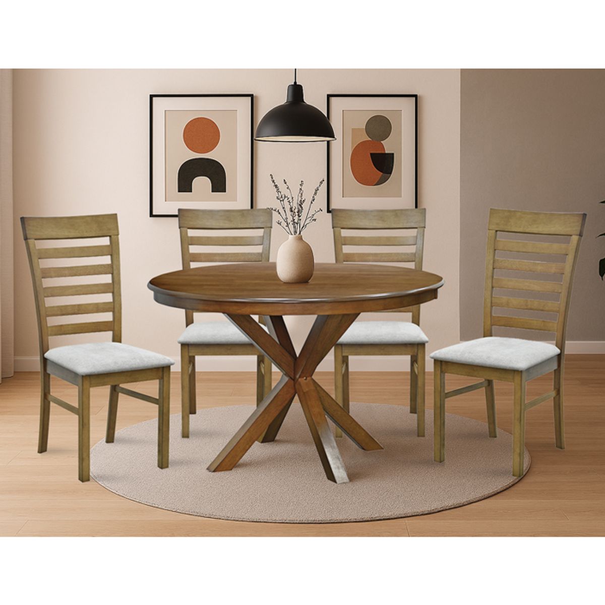 MSA MUEBLES SANTA ANA - Juego Comedor Morelos 4 Sillas Focus R.A.