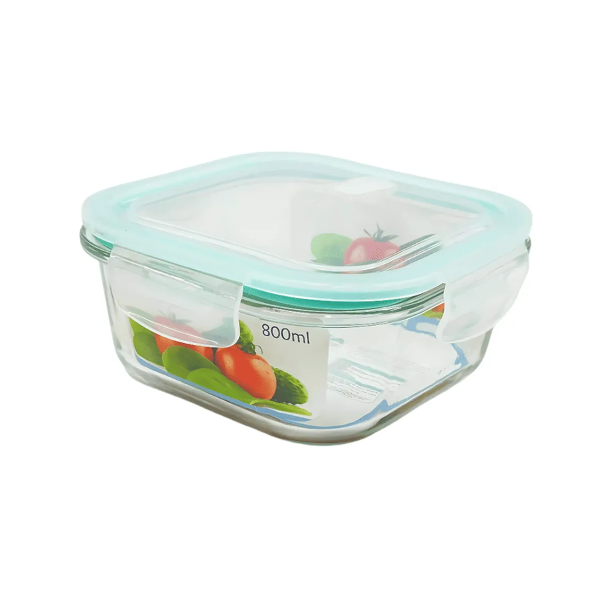 GENERICO - Contenedor de Vidrio Cuadrado 800 ml – Hermético con Tapa BPA Free
