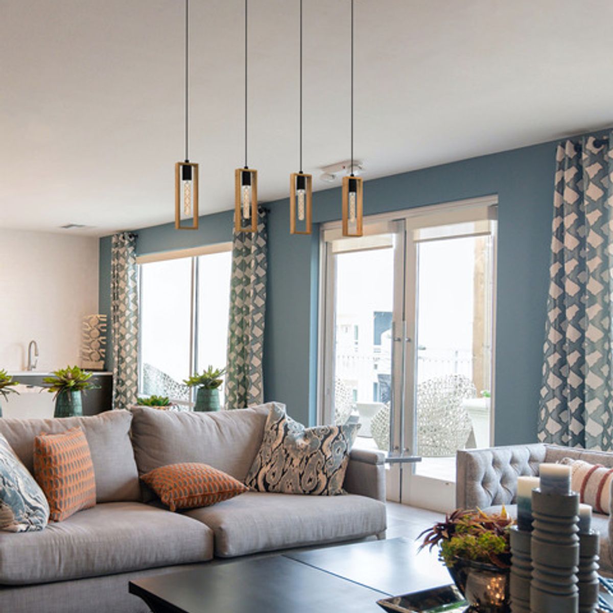 EGLO - Lámpara Colgante Littleton  acero madera 4X60W E27 Cód49475