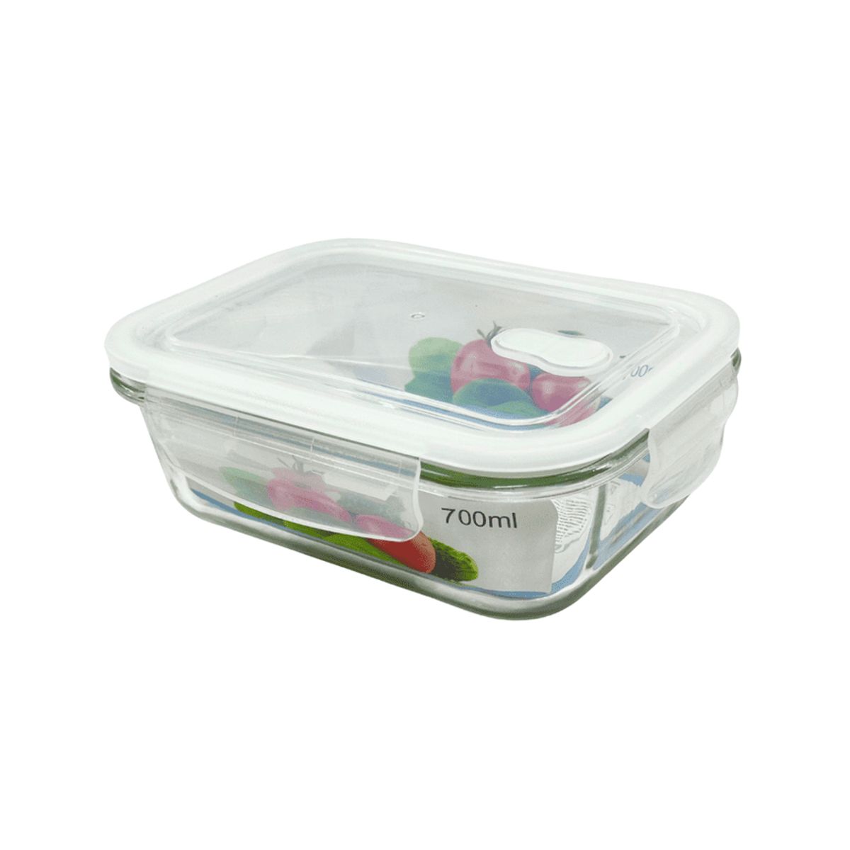 GENERICO - Contenedor de Vidrio Rectangular 700 ml – Hermético con Tapa BPA Free.