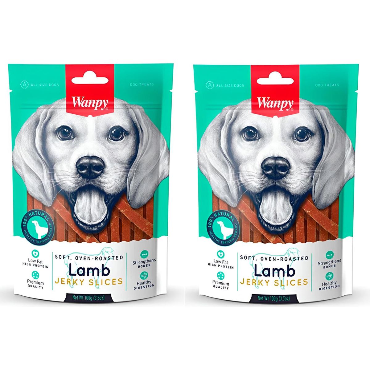 SNAK - X2 Snack Para Perros Wanpy Tiritas De Cordero Lamb 100g C/u