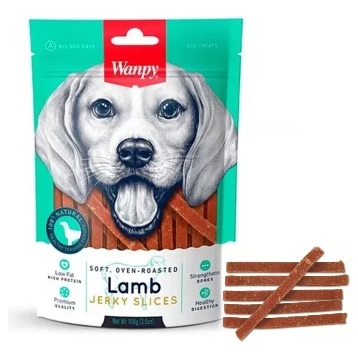 SNAK - X2 Snack Para Perros Wanpy Tiritas De Cordero Lamb 100g C/u