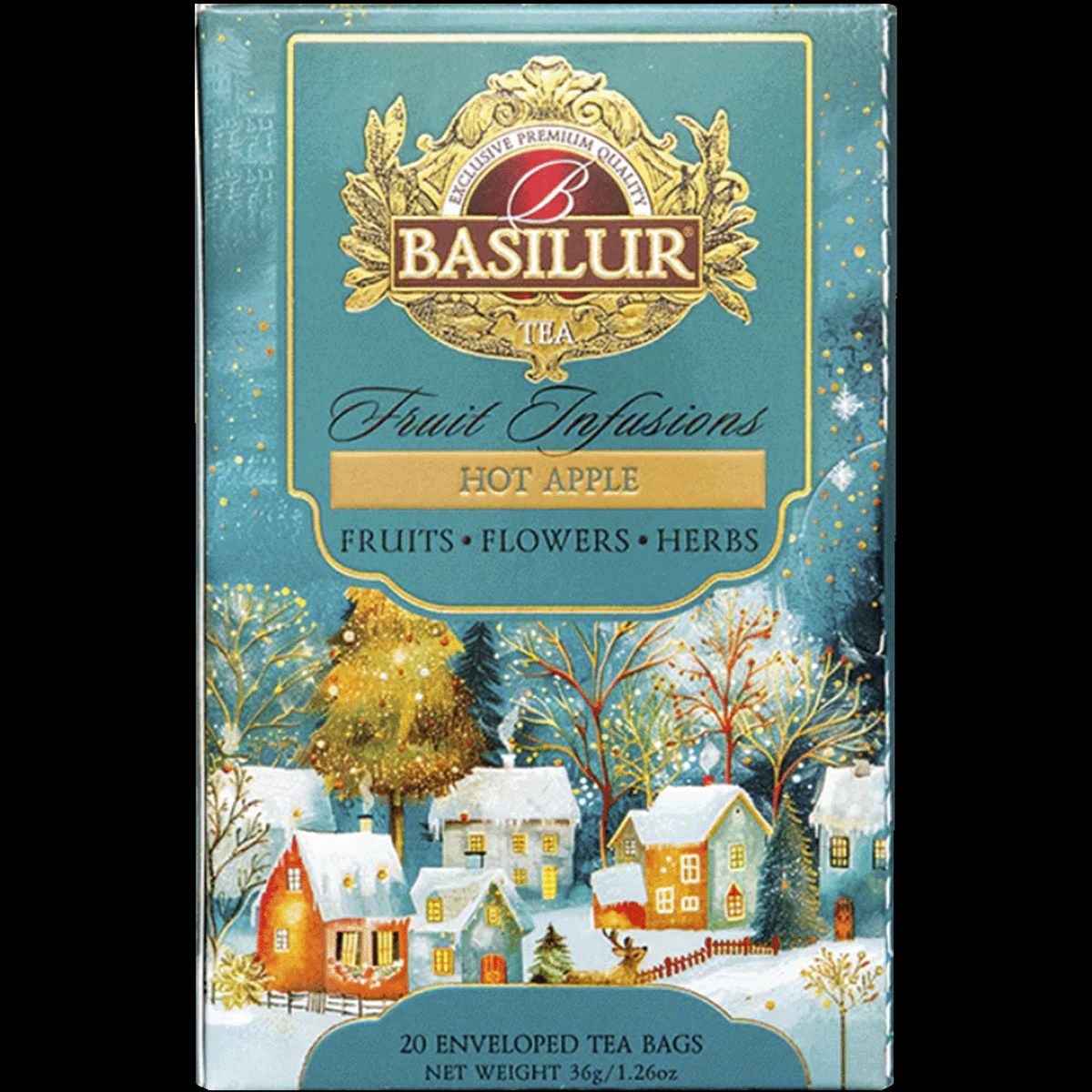 BASILUR - Fruit Infusion - Hot Apple - 20 Bolsas - Basilur