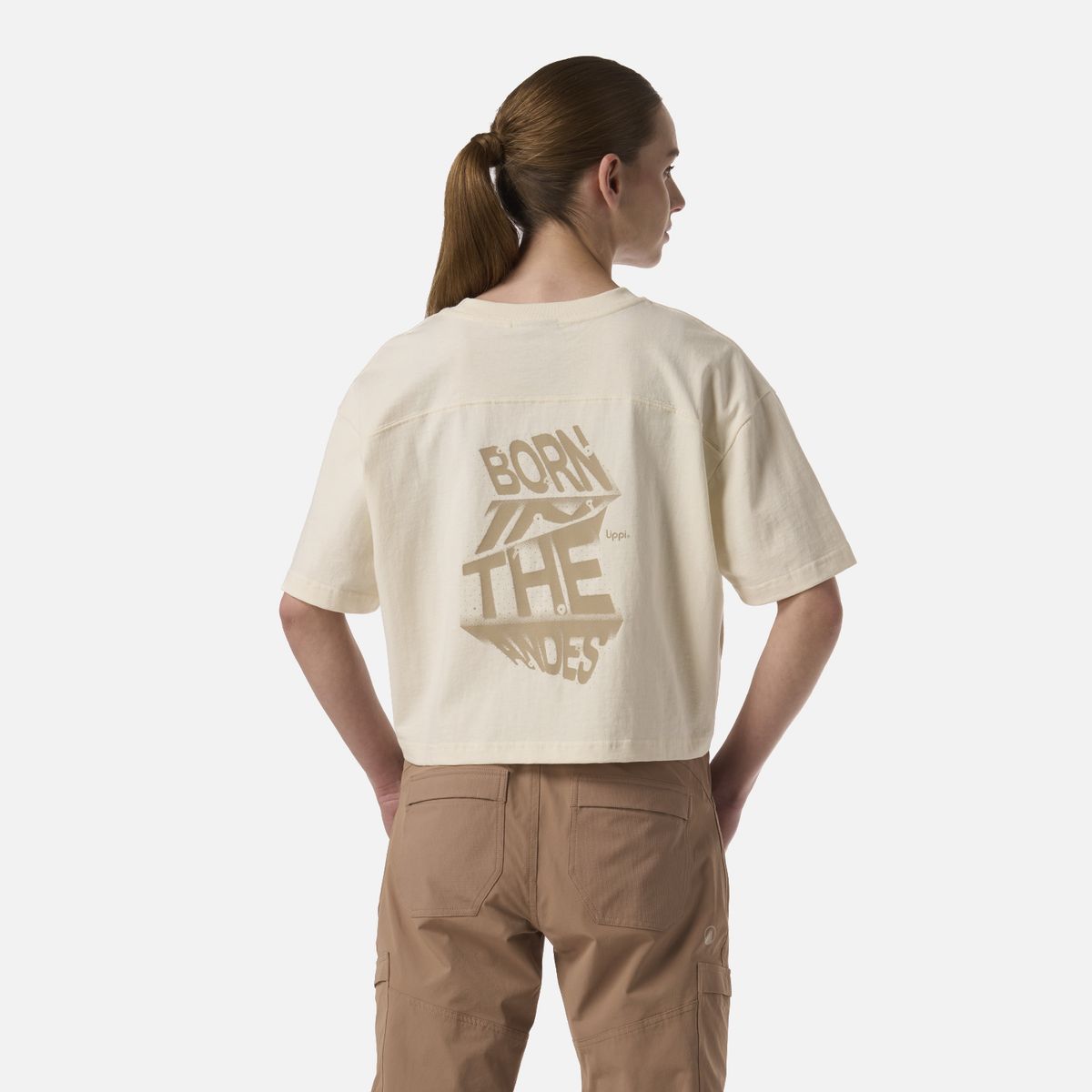 LIPPI - Polera Mujer Boulder Crop T-Shirt Crema Lippi