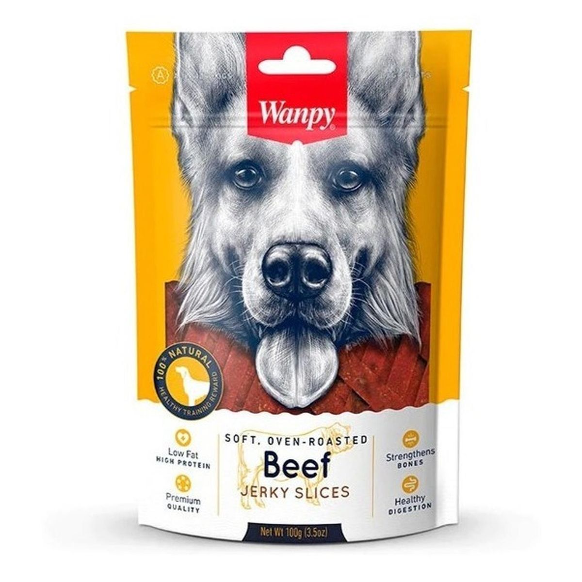 SNAK - Snack Para Perros Wanpy 100% Natural Tiritas De Vacuno 100g