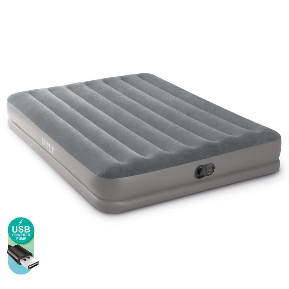 INTEX - Colchón Inflable Eléctrico USB INTEX 2 Plazas 152x203x30 Cm Prestige Mid-Rise
